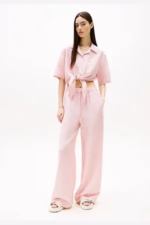 Tommy Hilfiger Wide Leg Trousers With Linen