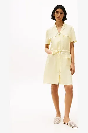 Tommy Hilfiger Linen Blend Mini Shirt Dress