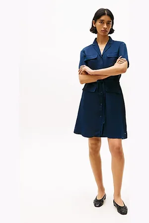 Tommy Hilfiger Linen Blend Mini Shirt Dress
