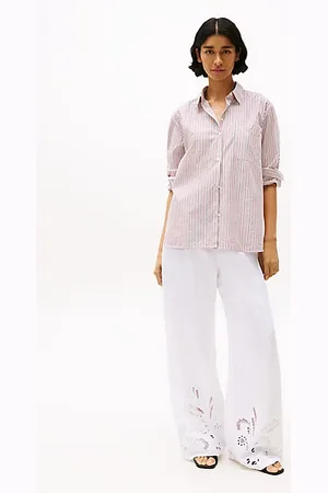 Tommy Hilfiger Linen Blend Broderie Anglaise Trousers