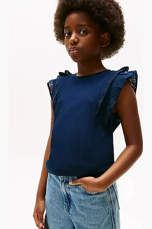Tommy Hilfiger Broderie Anglaise Sleeve Slim Top