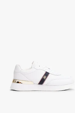 Tommy Hilfiger Leather TH Monogram Plaque Trainers