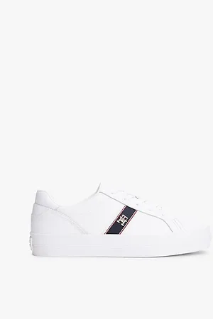 Tommy Hilfiger Leather TH Monogram Plaque Trainers