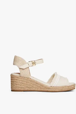 Tommy Hilfiger Fringe Canvas Wedge Sandals