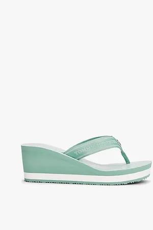 Tommy Hilfiger Stripe Logo Webbing Wedge Flip-Flops