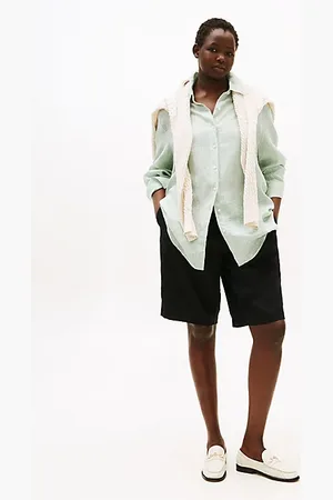 Tommy Hilfiger Curve Linen Blend Slim Tailored Shorts