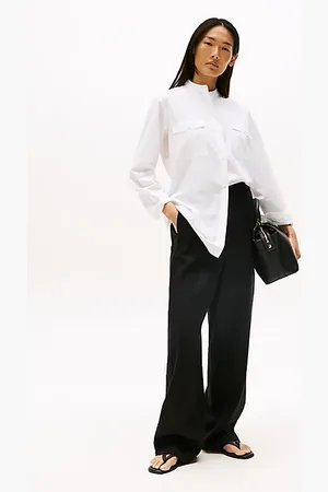 Tommy Hilfiger Linen Blend Tailored Straight Leg Trousers