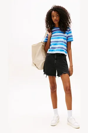 Tommy Hilfiger Black Distressed Mom Shorts