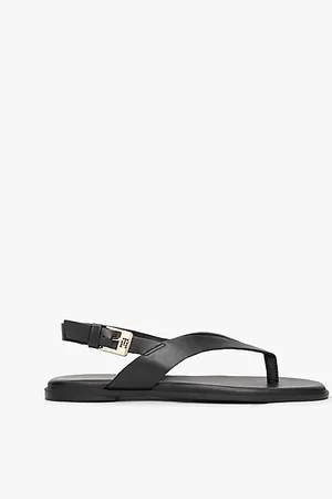Tommy Hilfiger Leather Colour-Blocked Square Toe Sandals