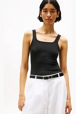 Tommy Hilfiger Ribbed Square Neck Slim Tank Top