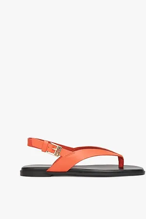 Tommy Hilfiger Leather Colour-Blocked Square Toe Sandals