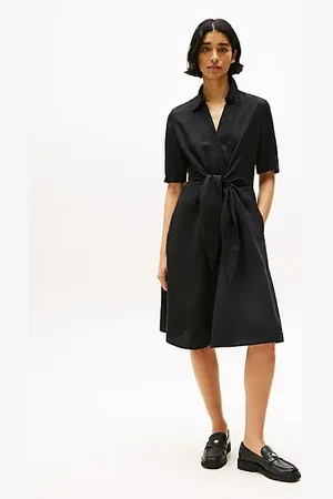 Tommy Hilfiger Relaxed Midi Linen Blend Shirt Dress
