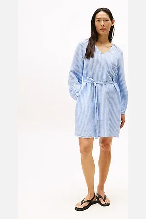 Tommy Hilfiger V-Neck Linen Mini Dress