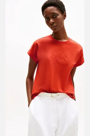 Tommy Hilfiger Logo Embroidery Crew Neck T-Shirt