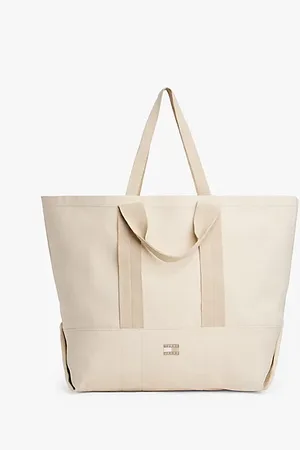 Tommy Hilfiger Tonal Logo Canvas Tote Bag