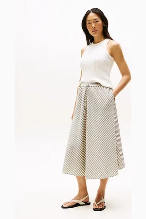 Tommy Hilfiger Crinkle A-Line Midi Skirt