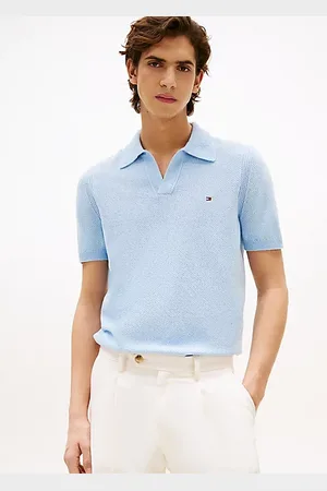 Tommy Hilfiger Stripe Textured Knit Polo Shirt