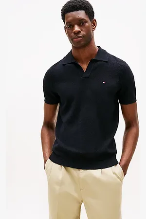 Tommy Hilfiger Stripe Textured Knit Polo Shirt