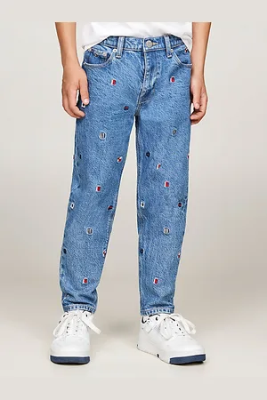 Tommy Hilfiger Flag Embroidery Faded Tapered Jeans