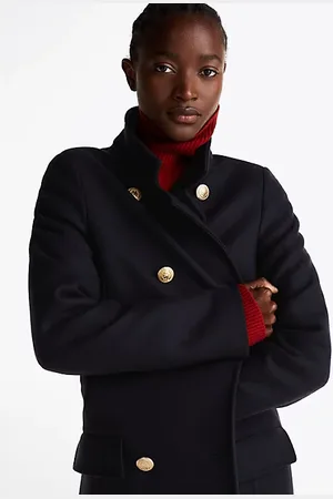 Tommy Hilfiger Slim Funnel Neck Coat With Cashmere