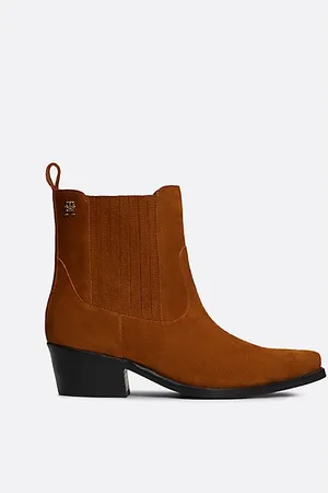 Tommy Hilfiger TH Monogram Suede Cowboy Boots