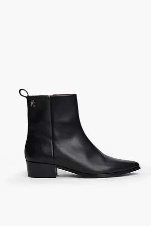 Tommy Hilfiger TH Monogram Leather Cowboy Boots