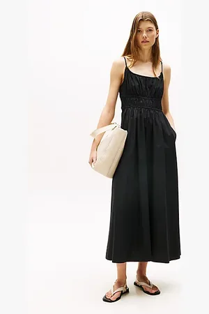 Tommy Hilfiger Smock Scoop Neck Maxi Dress