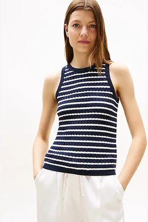Tommy Hilfiger Cable Knit Sleeveless Slim Jumper