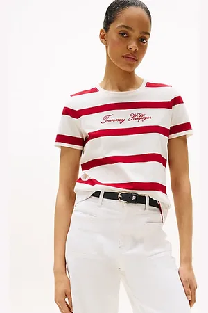 Tommy Hilfiger Logo Embroidery Crew Neck T-Shirt