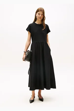 Tommy Hilfiger Gold-Tone Button Midi Dress