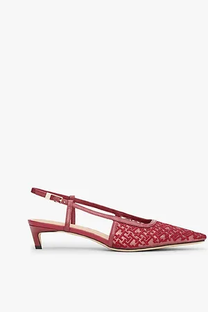 Tommy Hilfiger TH Monogram Slingback Mesh Kitten Heels