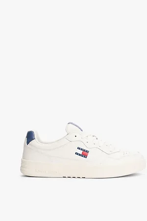 Tommy Hilfiger Leather Mix Embossed Cupsole Trainers