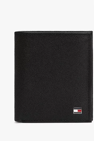 Tommy Hilfiger Enamel Flag Leather Trifold Wallet