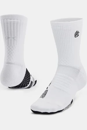 Under Armour Curry ArmourDry™ Playmaker Unisex Mid-Crew Socks / Black / Black L