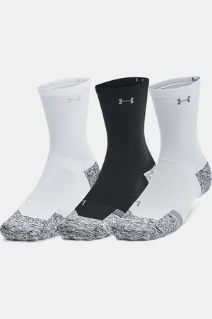 Under Armour ArmourDry® Pro Unisex 3-Pack Mid-Crew Socks / White / Castlerock L