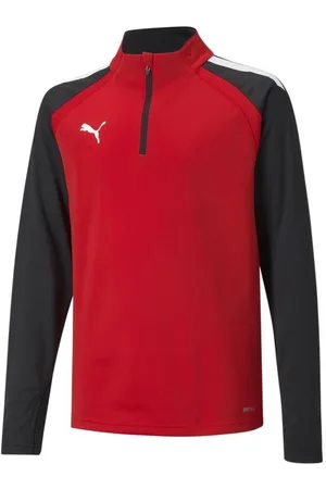 PUMA TeamLIGA 1/4 Lynlås Top Junior - Rød/Sort