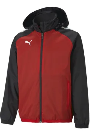 PUMA TeamLIGA All Weather Jakke Junior - Rød/Sort
