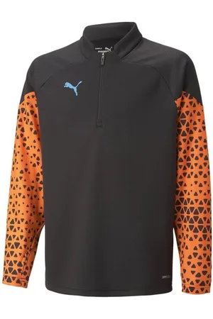 PUMA Træningstrøje IndividualCUP 1/4 Lynlås - Sort/Orange Børn