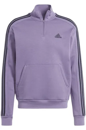 adidas Sweatshirt Essentials 3-Stripes Fleece 1/4 Lynlås - Lilla