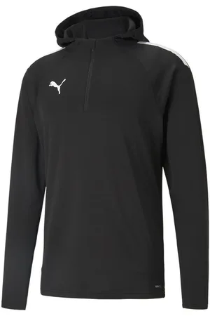 PUMA Træningstrøje teamLIGA Fleece Hætte - Sort/Hvid