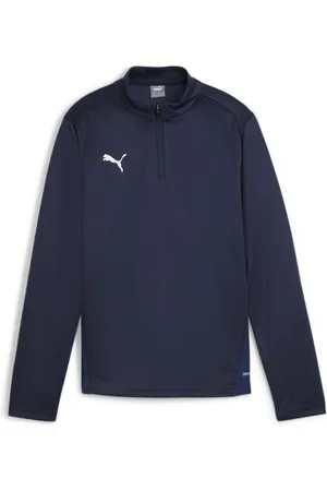 PUMA Træningstrøje teamGOAL 1/4 Lynlås - Navy/Hvid/Navy Børn