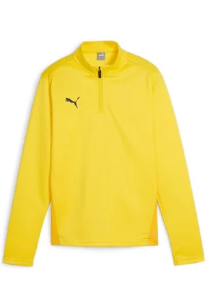 PUMA Træningstrøje teamGOAL 1/4 Lynlås - Gul/Sort Børn