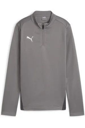 PUMA TeamGOAL Training 1/4 Zip Top Wmn Cast Iron- White-Shadow Gray