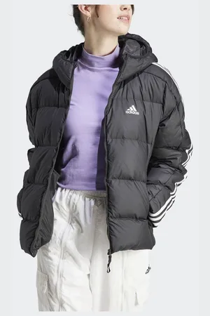adidas Essentials 3-Stripes Mid Down Hooded jakke