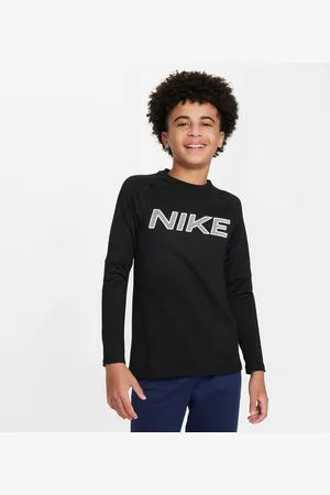 Nike Pro Træningstrøje Dri-FIT Crew Warm - Sort/Hvid Børn