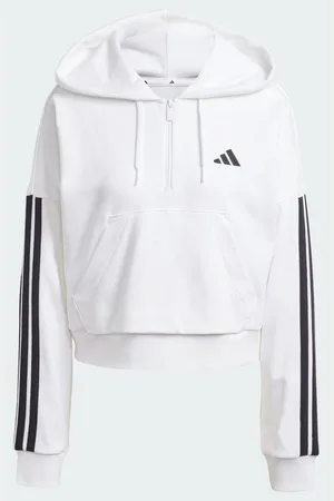 adidas Essentials 3-Stripes French Terry Quarter-Zip Hoodie