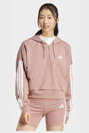 adidas Essentials 3-Stripes French Terry Quarter-Zip Hoodie