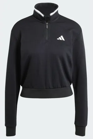 adidas Essentials Color Pop French Terry Crop Quarter-Zip Track Jacket