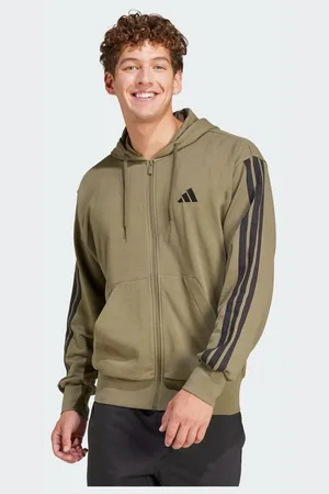 adidas Essentials 3-Stripes French Terry Full-Zip Hoodie