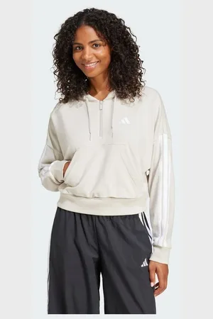 adidas Essentials 3-Stripes French Terry Quarter-Zip Hoodie